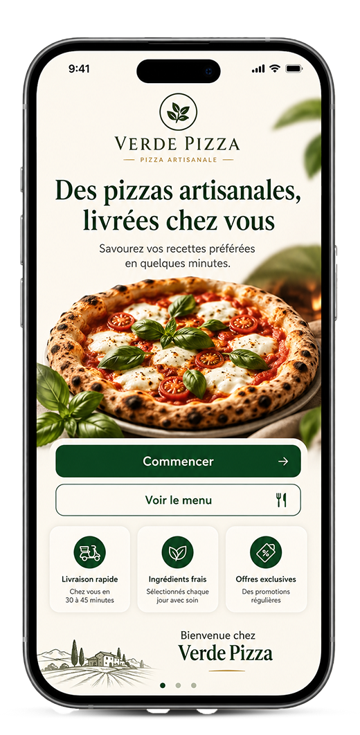 Interface mobile Pizzeria