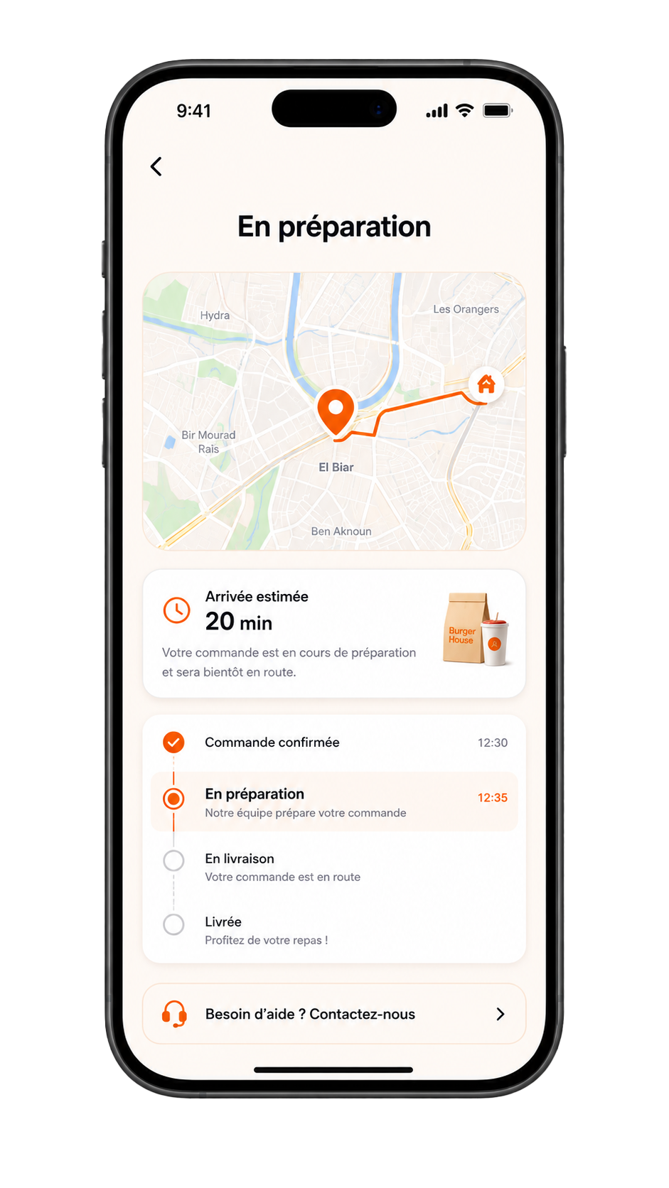 Écran Détails du plat