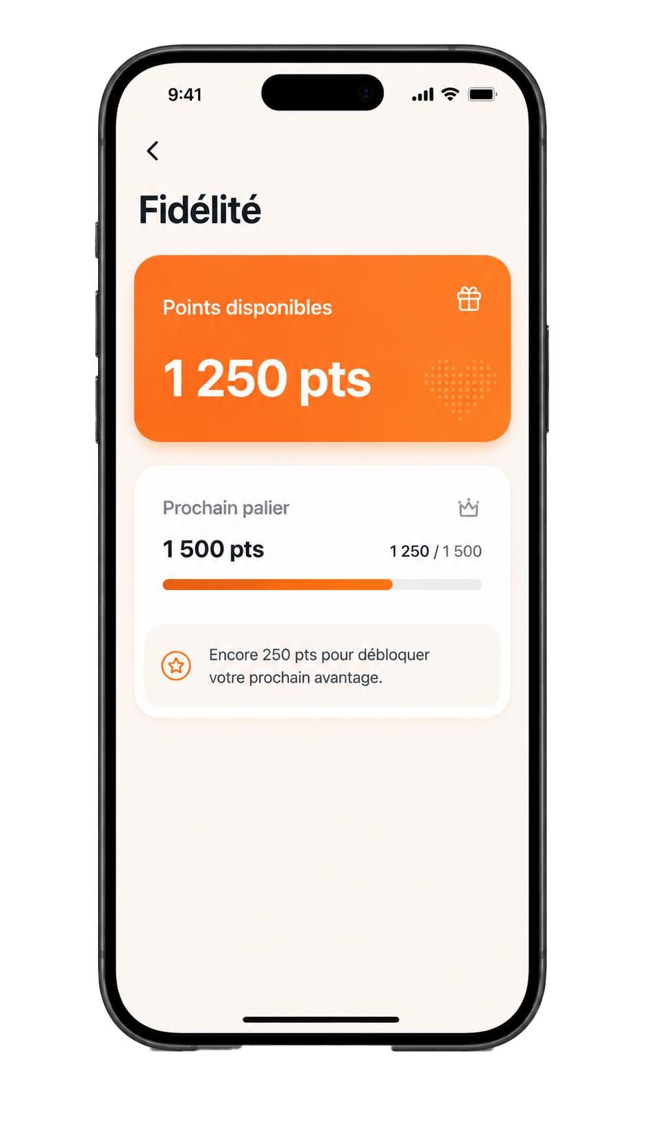 Écran Fidélité